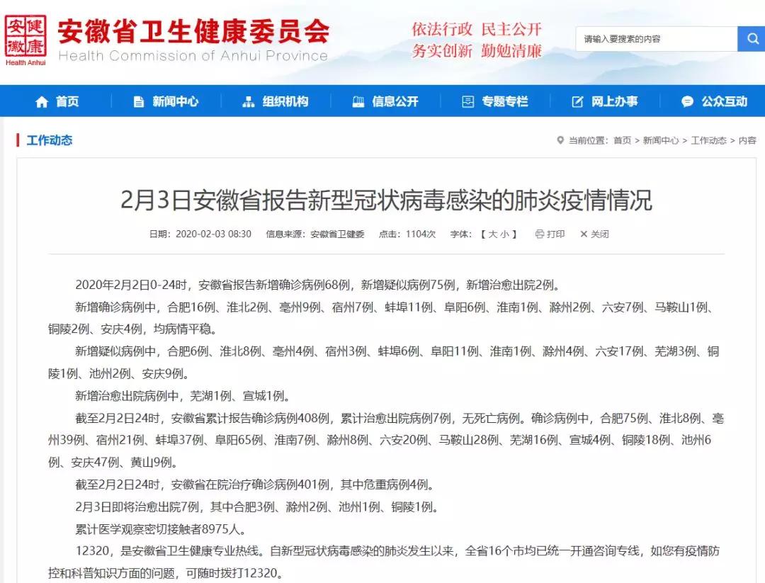 安徽疫情最新消息，新增确诊病例1例